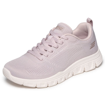 Womens Skechers 117700 Engineered Knit Lace Up Bobs B Lite Trainer - Lilac