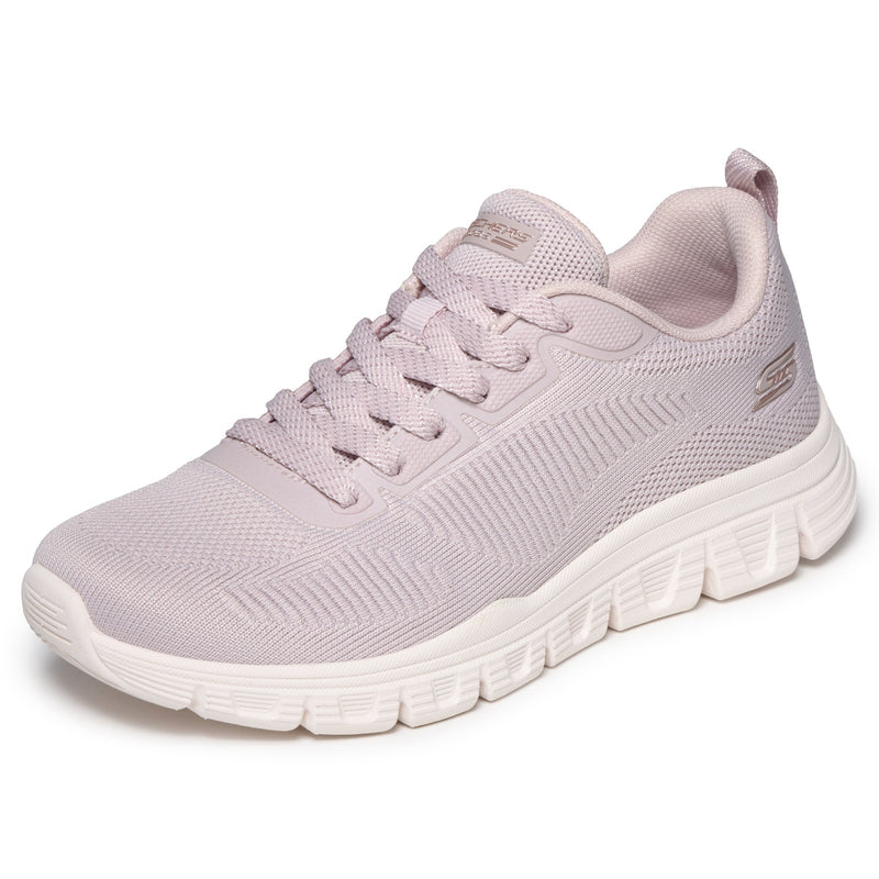 Womens Skechers 117700 Engineered Knit Lace Up Bobs B Lite Trainer - Lilac