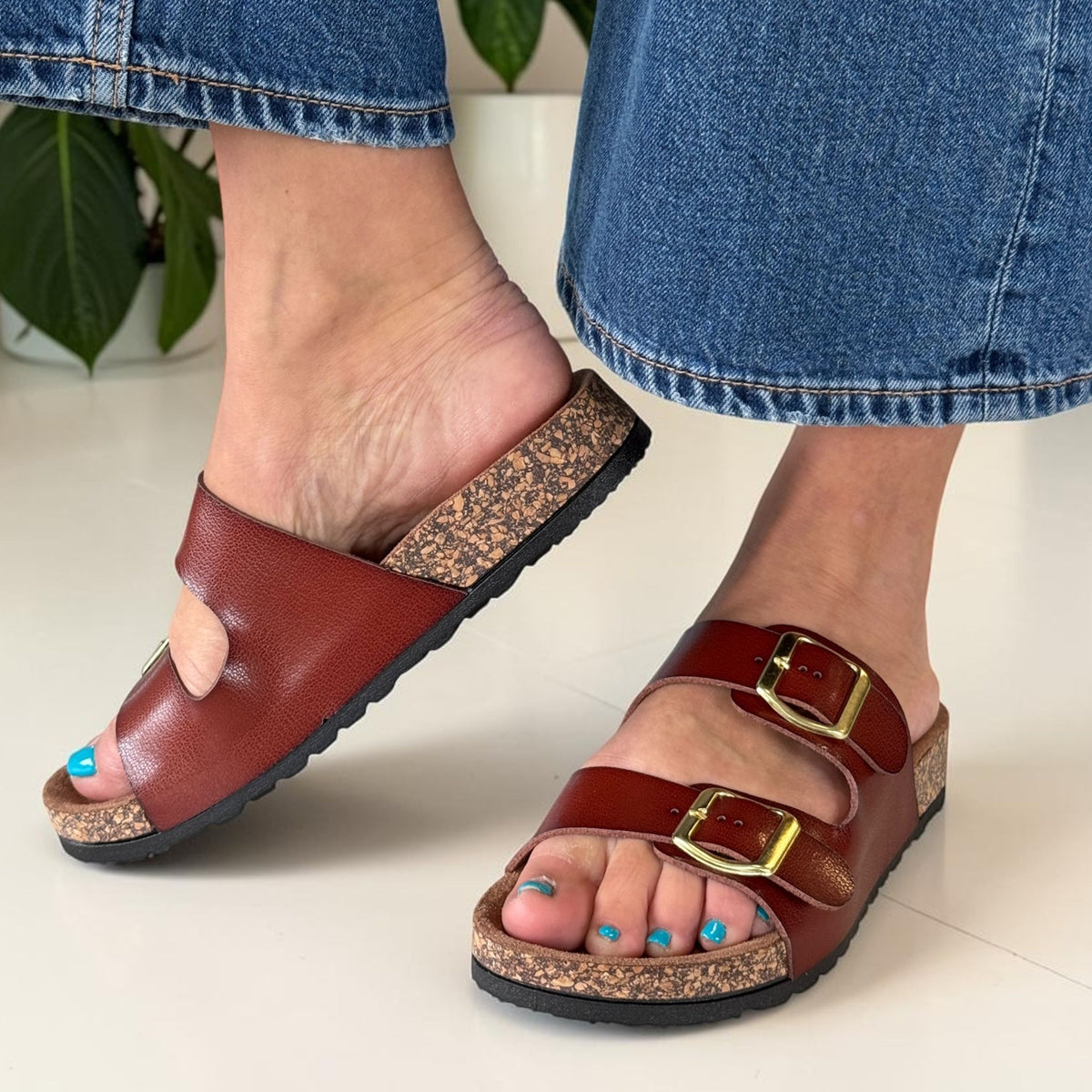 Womens Heavenly Feet Harmony  2 Strap Mule Sandals