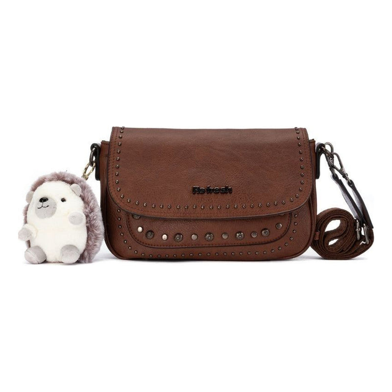 Womens Refresh 183439 Faux Leather Crossbody Bag - Camel