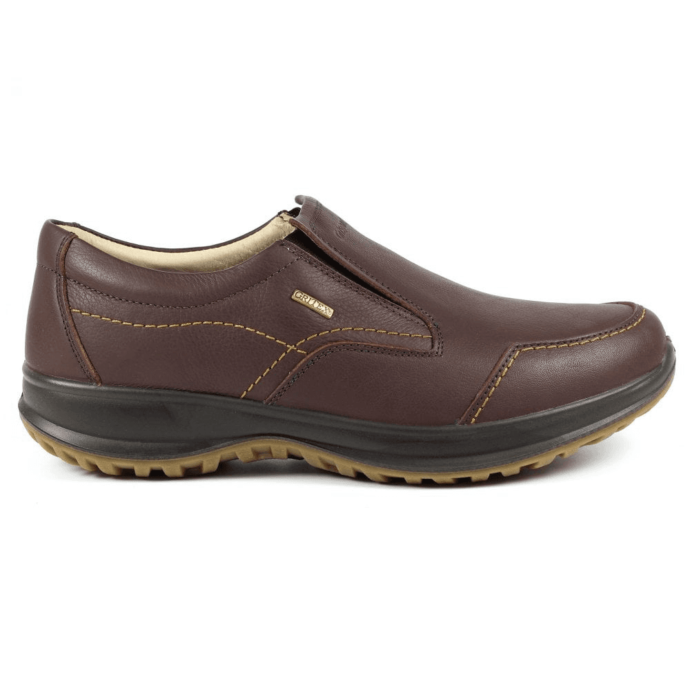 Mens Grisport Melrose Brown Leather Waterproof Slip On Shoe