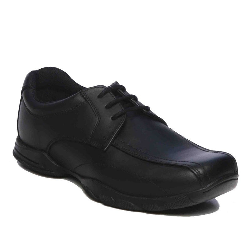 Term Boys Vinny Lace Up School Shoes - Black Leather - Black