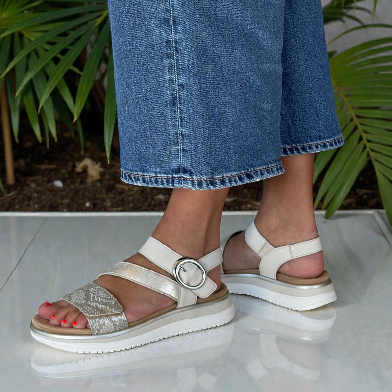 Womens Remonte D1J64 Metallic Sandal - Metallic
