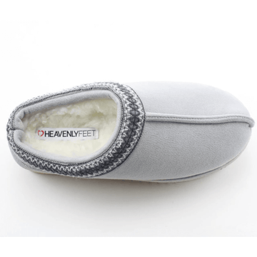 Womens Heavenly Feet Ice Fur Lined Mule Slipper - Grey Blue