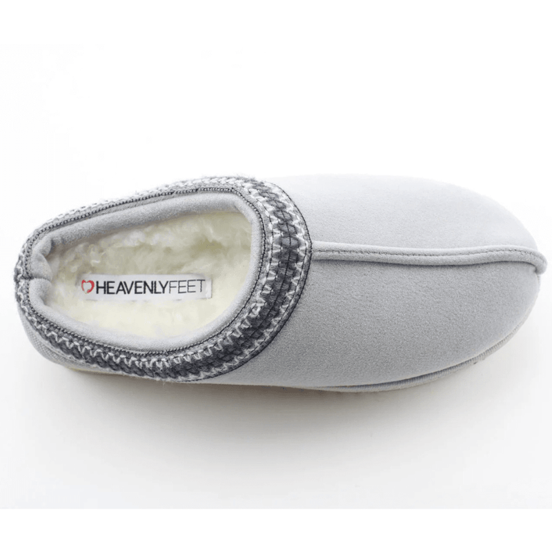 Womens Heavenly Feet Ice Fur Lined Mule Slipper - Grey Blue