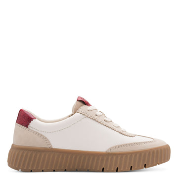 Womens Tamaris 83729 Side Zip Trainers - Beige