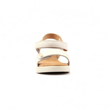 Womens Lunar JLW008 Wedge Lark Leather Sandals - White