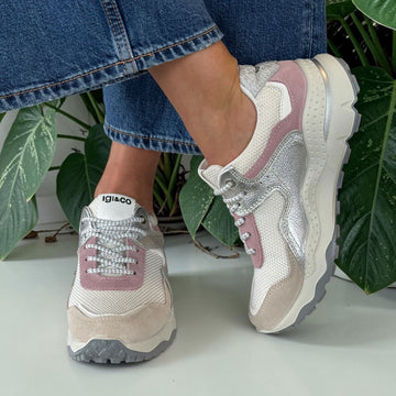 Womens Igi & Co White And Silver Trainers - White and Silver