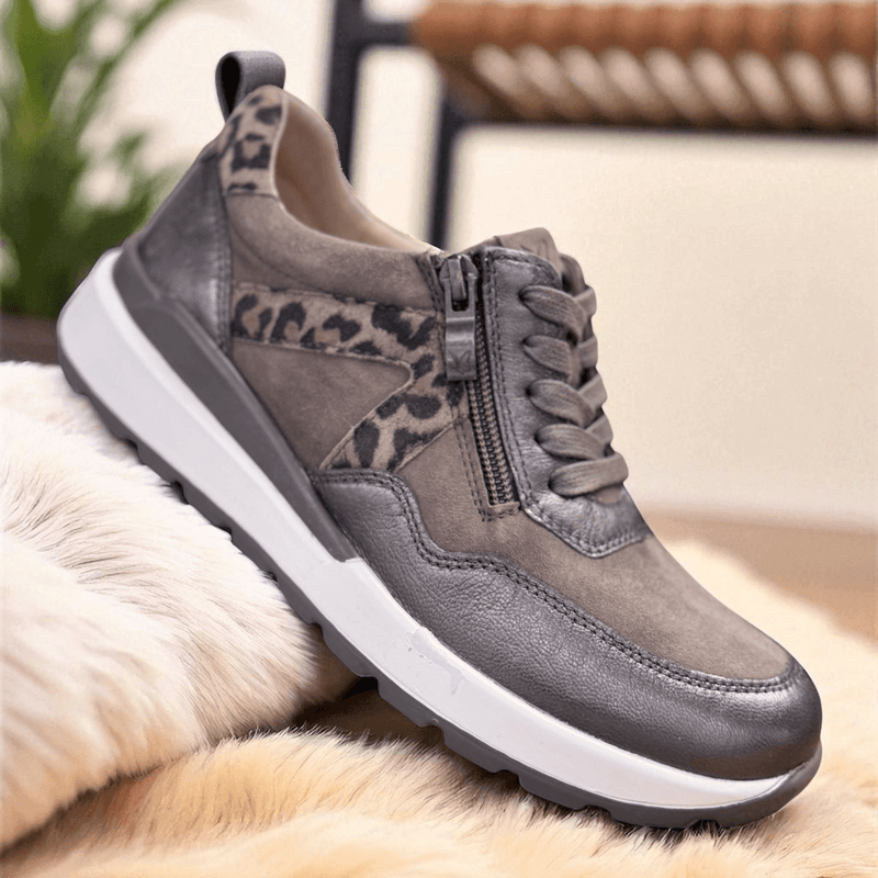 Womens Caprice 23737 Side Zip Trainers - Taupe