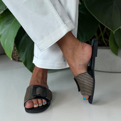 Womens Refresh 175029 Black Sliders - Black