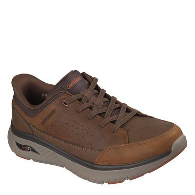 Mens Skechers 205656 Arch Fit Crosser Felix Dark Brown Slip-Ins Trainers - Dark Brown
