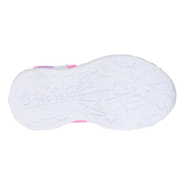 Toddler Girls Skechers S-Lights Unicorn Charmer - Lil Heart Sparkles Trainers - Pink