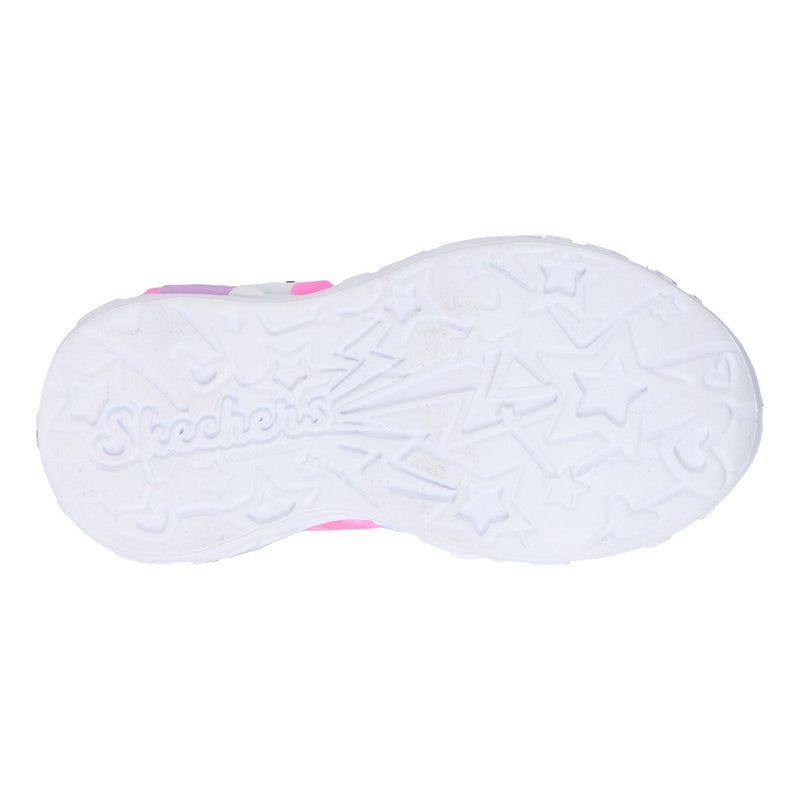 Toddler Girls Skechers S-Lights Unicorn Charmer - Lil Heart Sparkles Trainers - Pink
