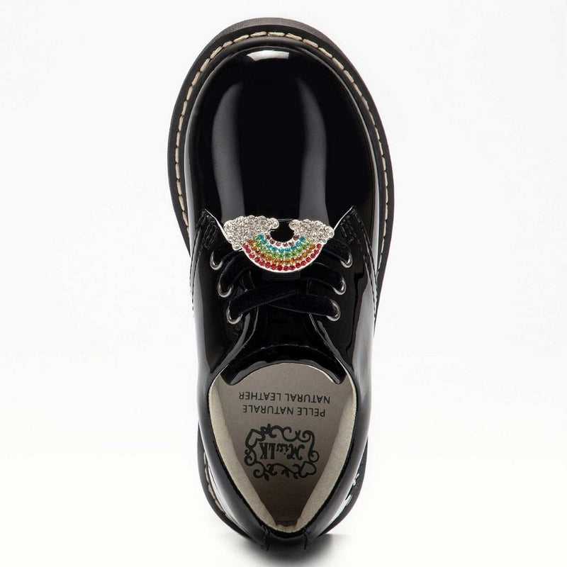 Junior Girls Lelli Kelly Leah Black Patent Lace Up School Shoes - Black Patent