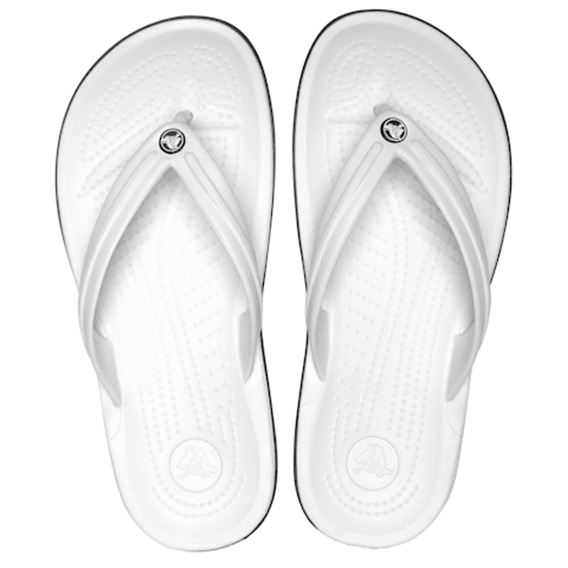 Mens Crocs Crocband Flip Flops - White