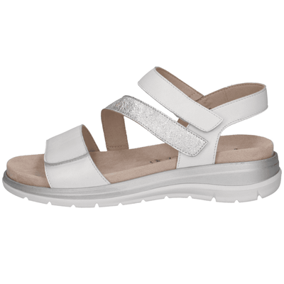 Womens Caprice 28716 White and Metallic Strappy Sandals - White