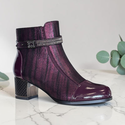 Womens Redz H701 Ankle Boots - Burgundy