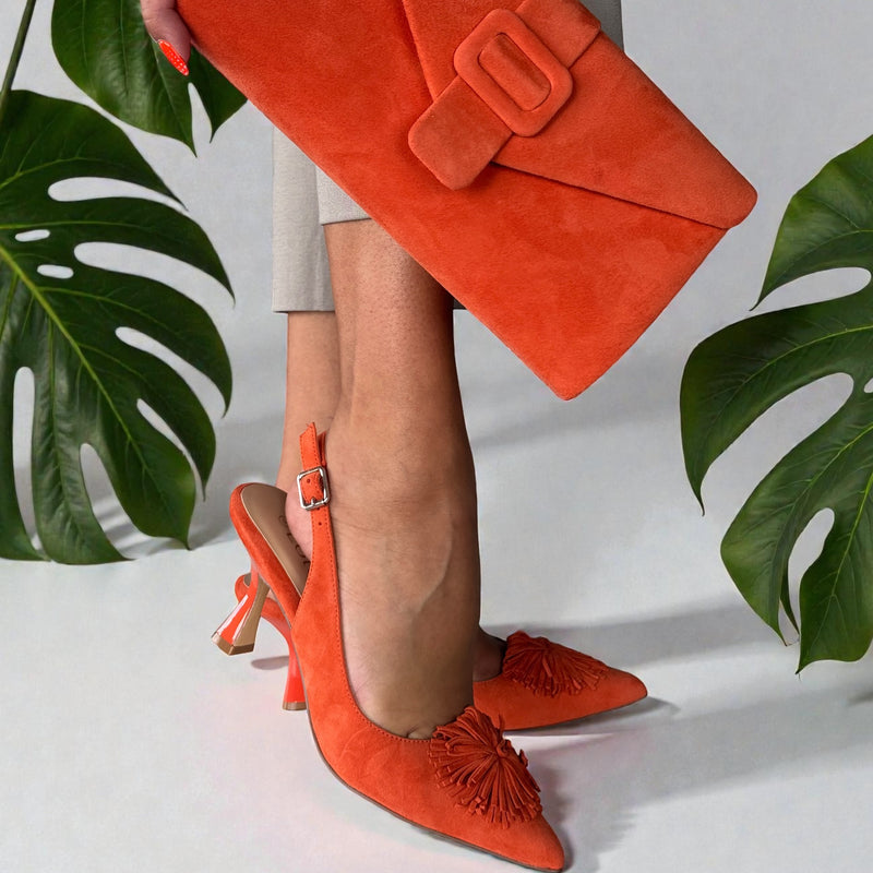 Womens Lotus ULS620 Caterina Slingback Court Delfina Shoes - Orange