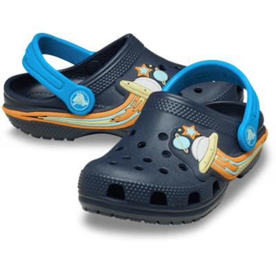 Crocs Kids Classic UFO Lights Clogs - Navy