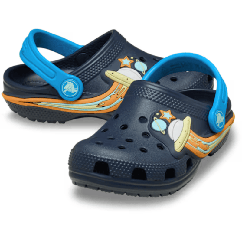 Crocs Kids Classic UFO Lights Clogs - Navy