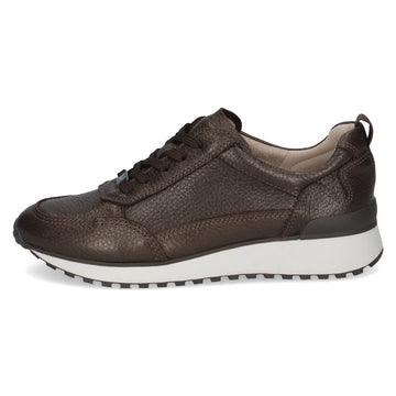 Womens Caprice 23711 Dark Brown Deer Leather Trainers - Dark Brown Deer Leather