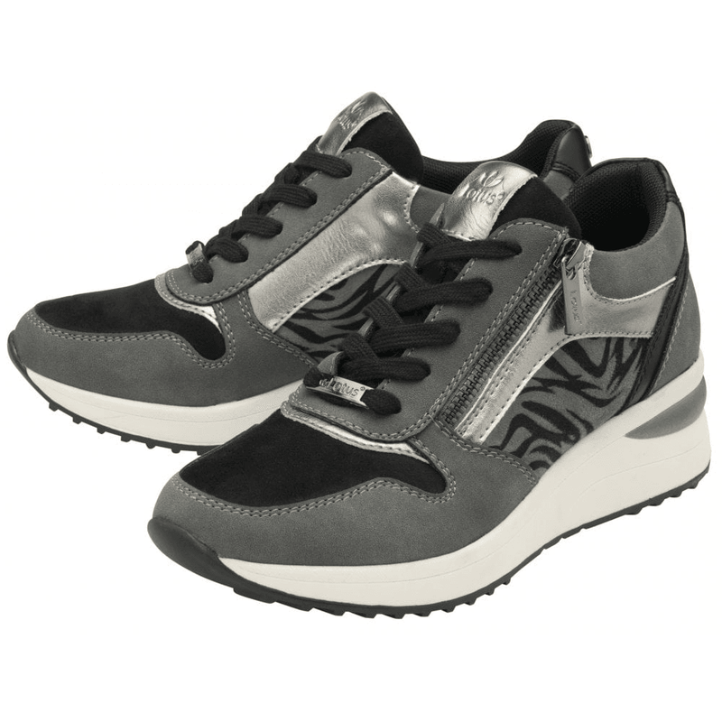 Womens Lotus Moore Grey Trainers - Grey