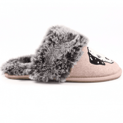 Womens Lazy Dogz Ladies Dalmation Pink Mule Slipper - Pink