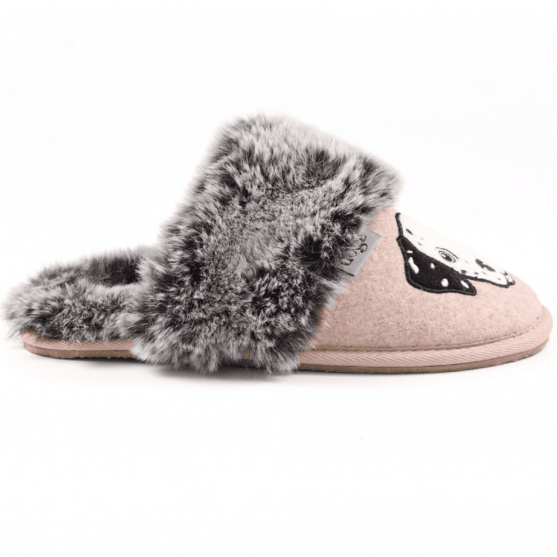 Womens Lazy Dogz Ladies Dalmation Pink Mule Slipper - Pink