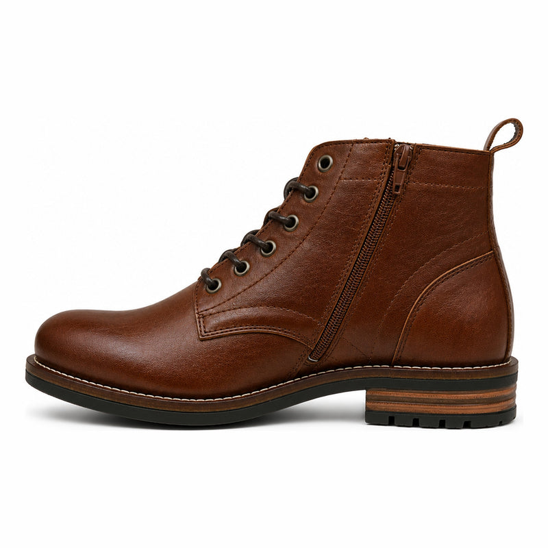 Mens Ninety 78 NTY097 Dark Cognac Leather Ankle Boots - Dark Cognac