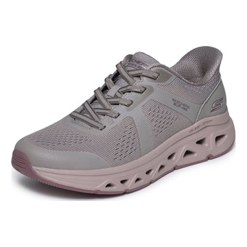 Womens Skechers 117863 Bobs Sport Arc Waves Remix - Get Grounded Dark Taupe Slip-Ins Trainers - Dark Taupe
