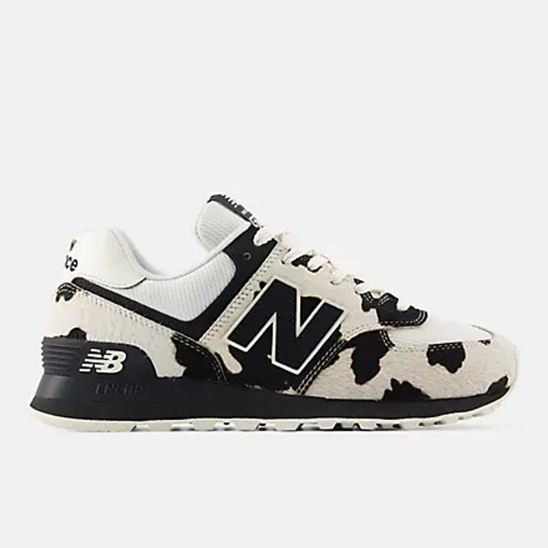 Womens New Balance W574 Black with Linen Trainers - Black with Linen