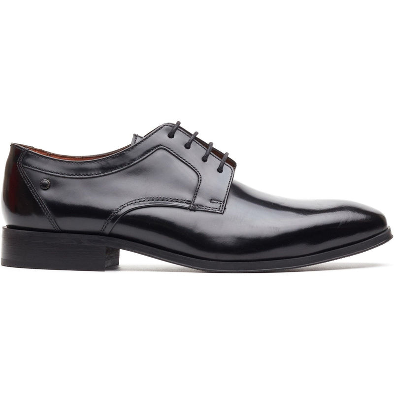 Mens Base London Dome Formal Lace-up Shoes - Hi Shine Black