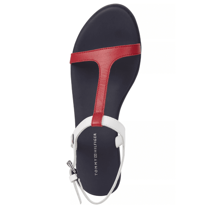 Womens Tommy Hilfiger Enamel Flag Sandals - Red White Blue