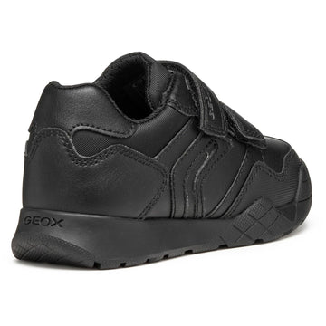 Junior Boys Geox RANN-E Black School Shoes - Black