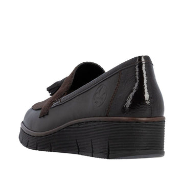 Womens Rieker 53771 Wedged Loafers - Mocha