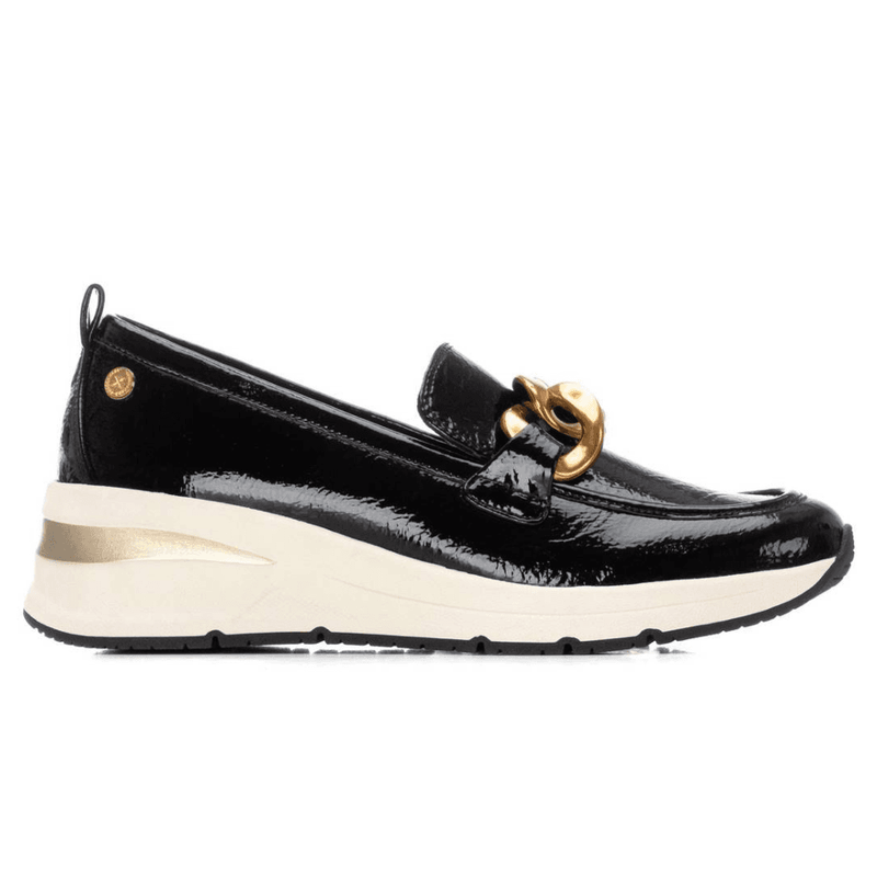 Womens Xti 144224 Sporty Loafers - Black Patent