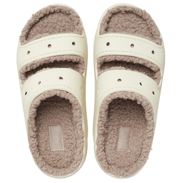 Womens Crocs Classic Cozzzy Sandal - Bone Mushroom