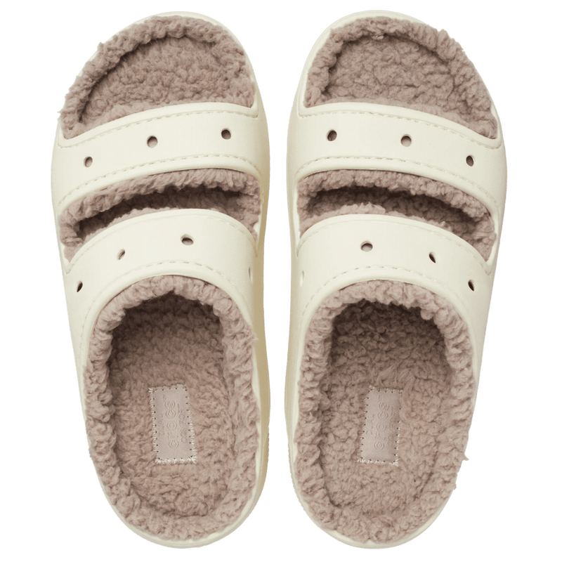 Womens Crocs Classic Cozzzy Sandal - Bone Mushroom