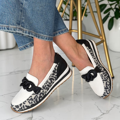 Womens Lotus ULS648 Lorrain Loafers - Black Leopard