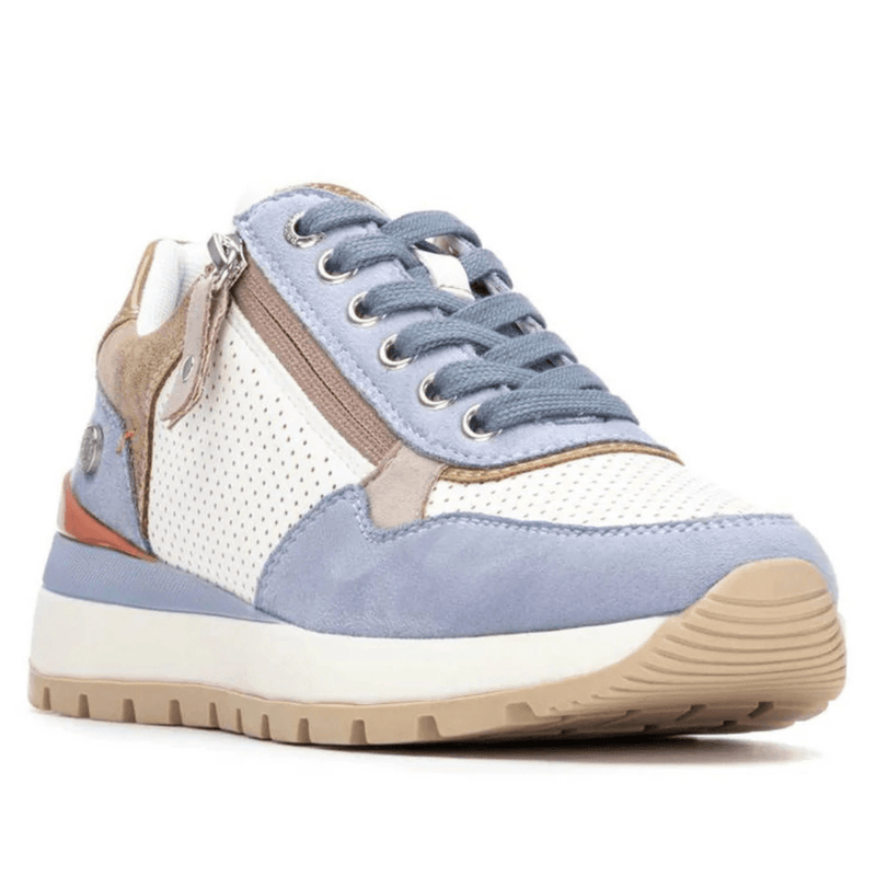 Womens Refresh 175126 Blue Multi Perforated Side Zip Trainers - Jeans