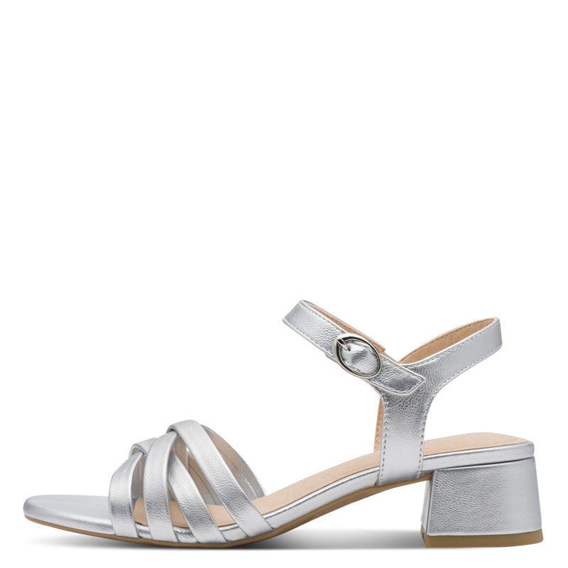 Womens Jana 28279 Silver Heeled Sandals - Silver