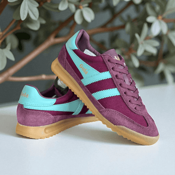 Womens Gola Tornado Maroon Wine Gum Sole Trainers - Windsor Wine