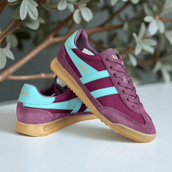 Womens Gola Tornado Maroon Wine Gum Sole Trainers - Windsor Wine