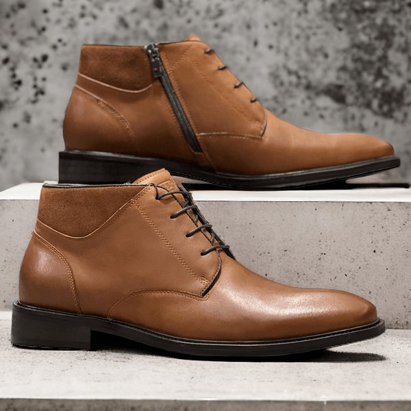 Escape Mens Singspiel Brandy Tan Short Ankle Boots - Brandy