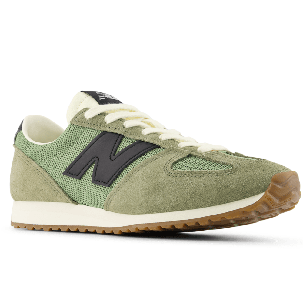 Mens New Balance 471 Green with Black Mesh and Suede Trainers
