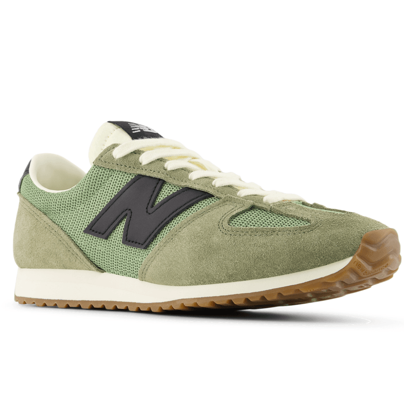 Mens New Balance 471 Green with Black Mesh and Suede Trainers - Green with Black