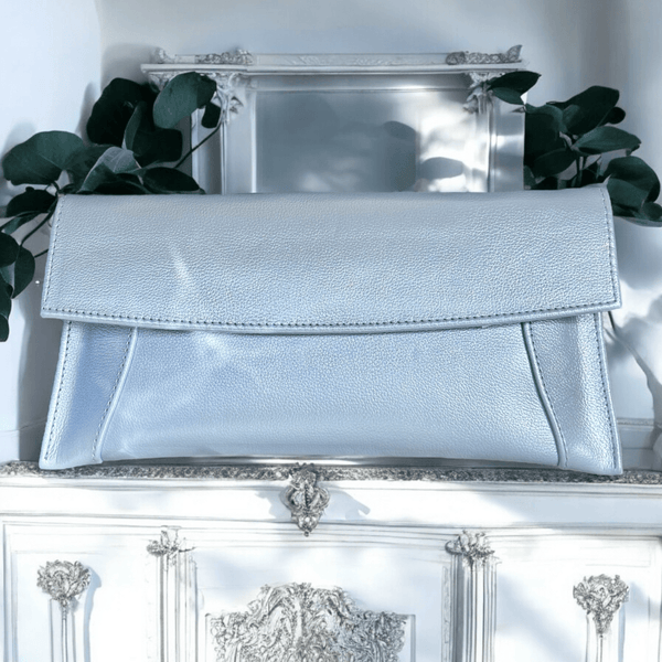 Womens Emis Ladies Pearl Clutch Bag - Pearl Blue