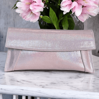 Womens Emis Ladies Pink Iridescent Clutch Bag - Pink