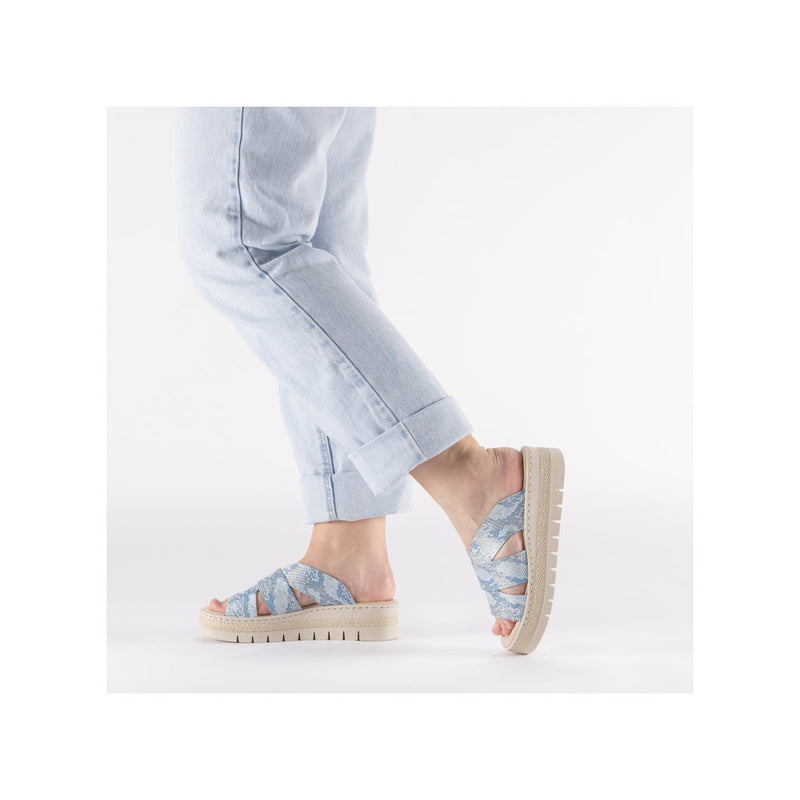 Womens Rieker V4989 Blue Wedge Sandal - Blue