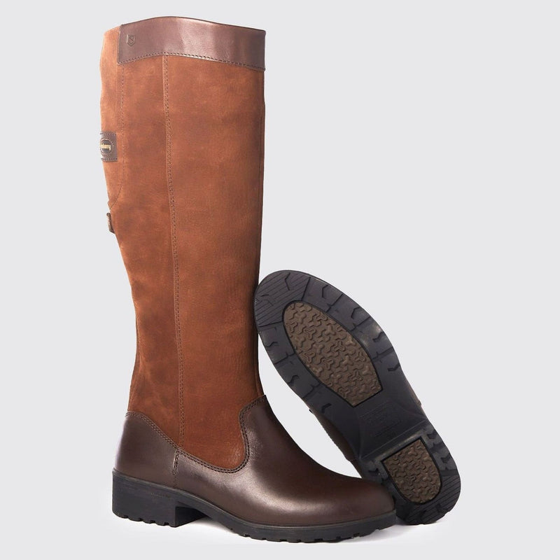 Womens Dubarry Claire Leather Long Boots - Walnut
